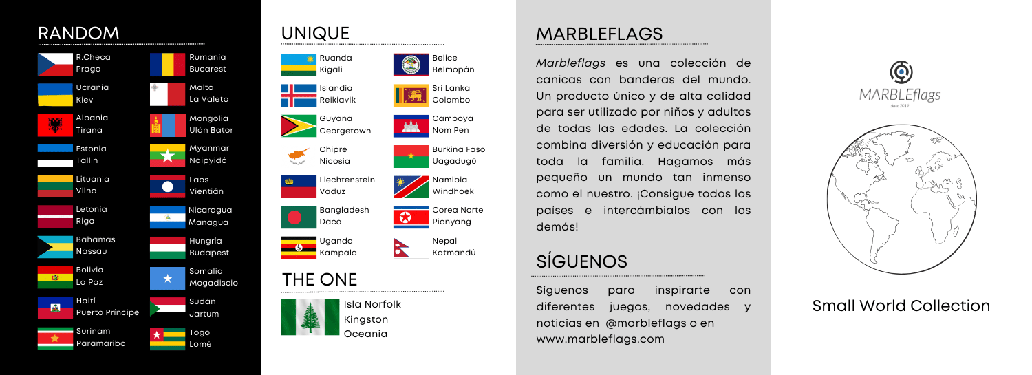 Coleccion Small World MarbleFlags Mania